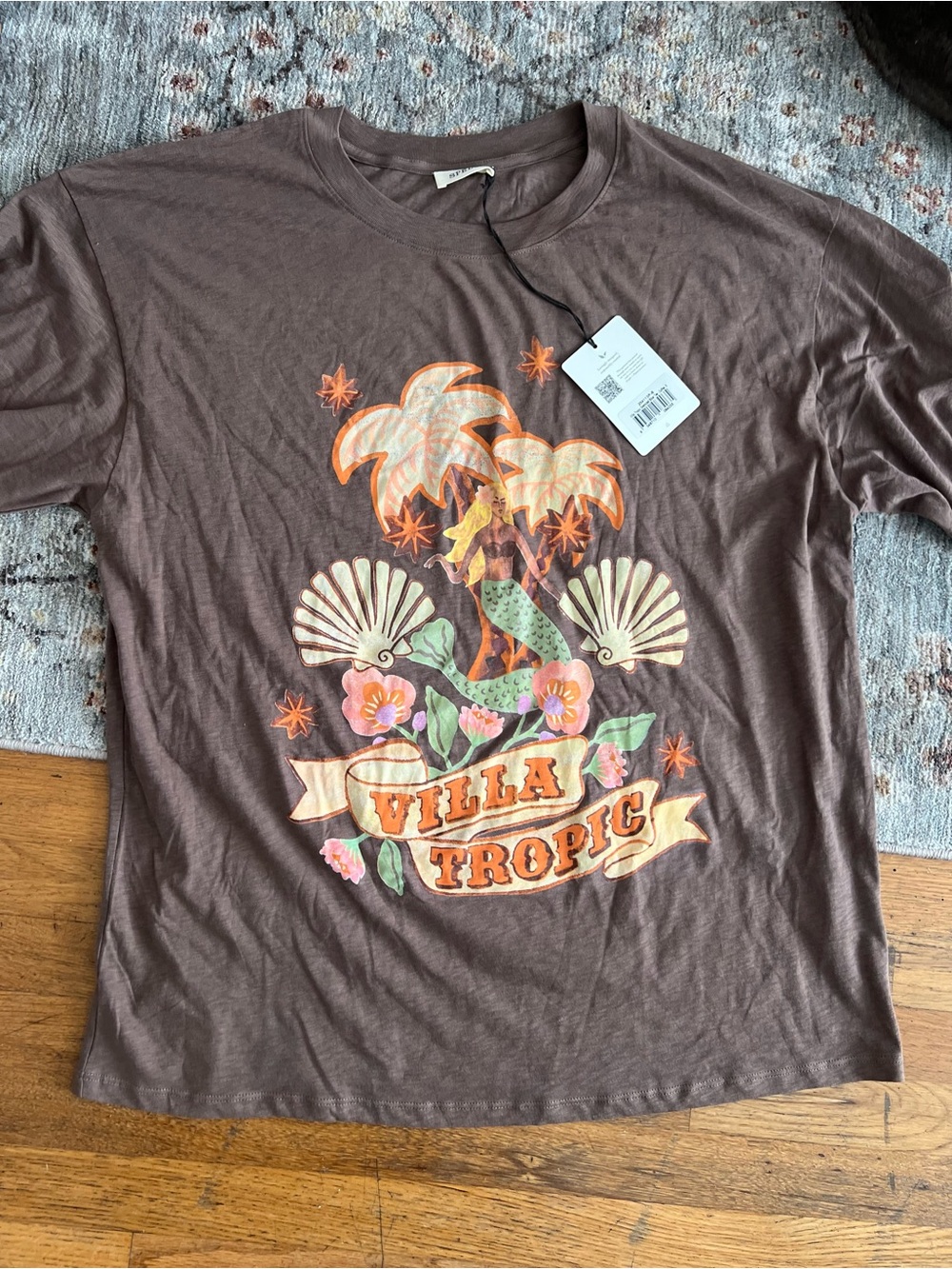 Spell Villa Tropic Oversized Biker Tee — Black - Picture 4 of 4